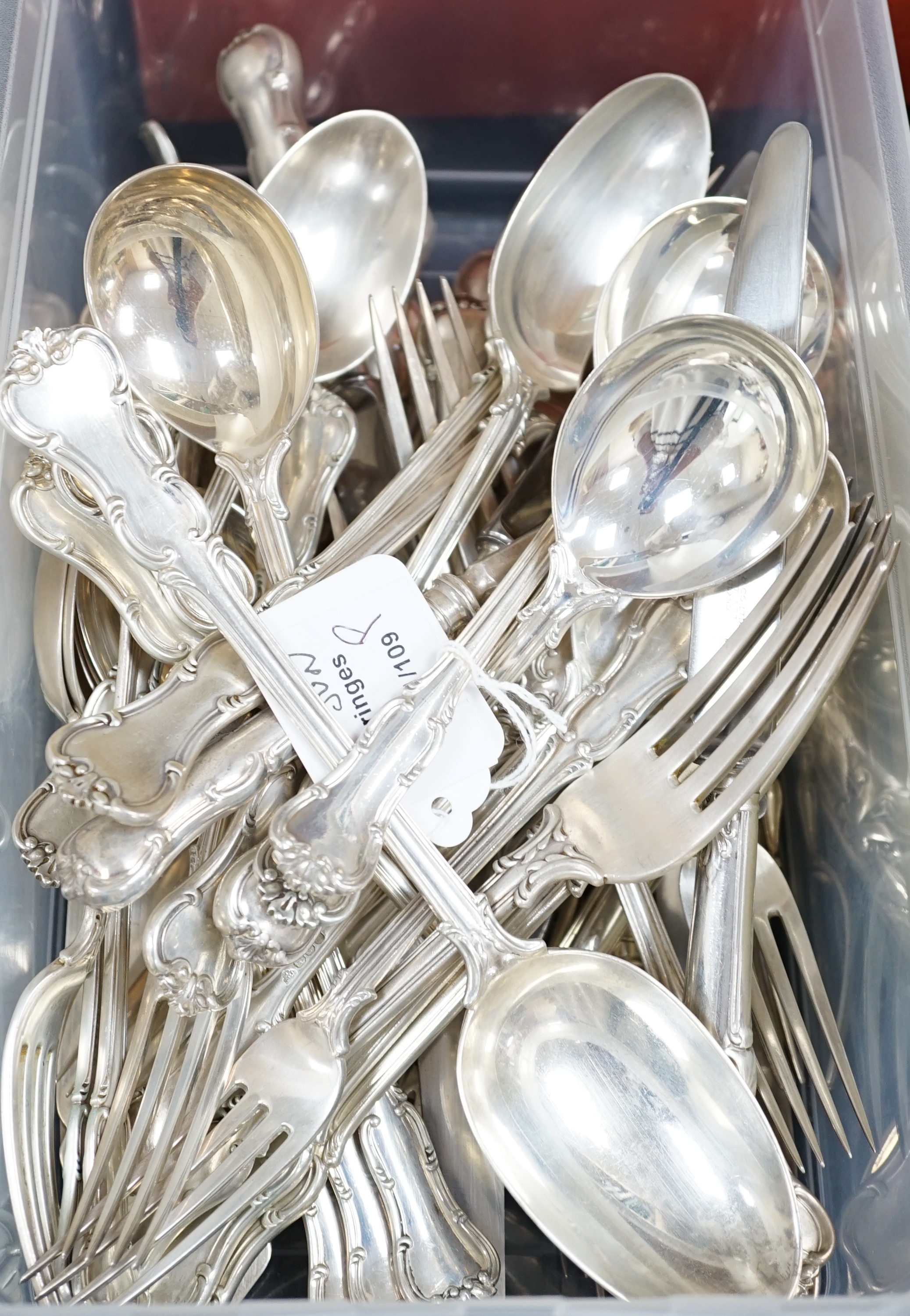 A part canteen of Elizabeth II silver Princess pattern cutlery, by Garrard & Co Ltd